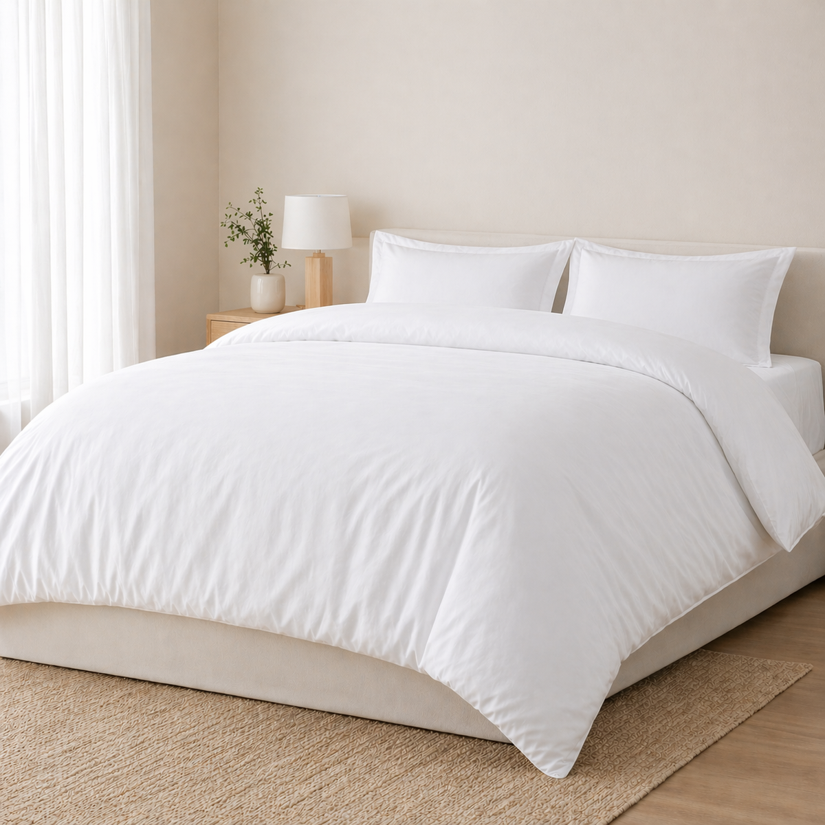 Capa Edredão Pākēru Branco Dreamura - capa em algodão percal 200 fios, fabrico português