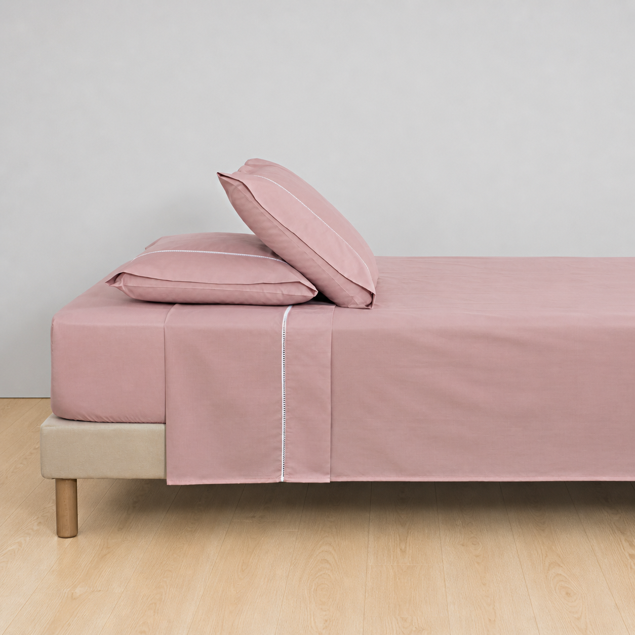Conjunto Lençóis Bakuri Rosa Dreamura - lençol de baixo, lençol de cima e fronhas