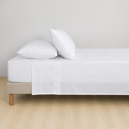 Conjunto Lençóis Kanjiru Branco Dreamura - lençol de baixo, lençol de cima e fronhas
