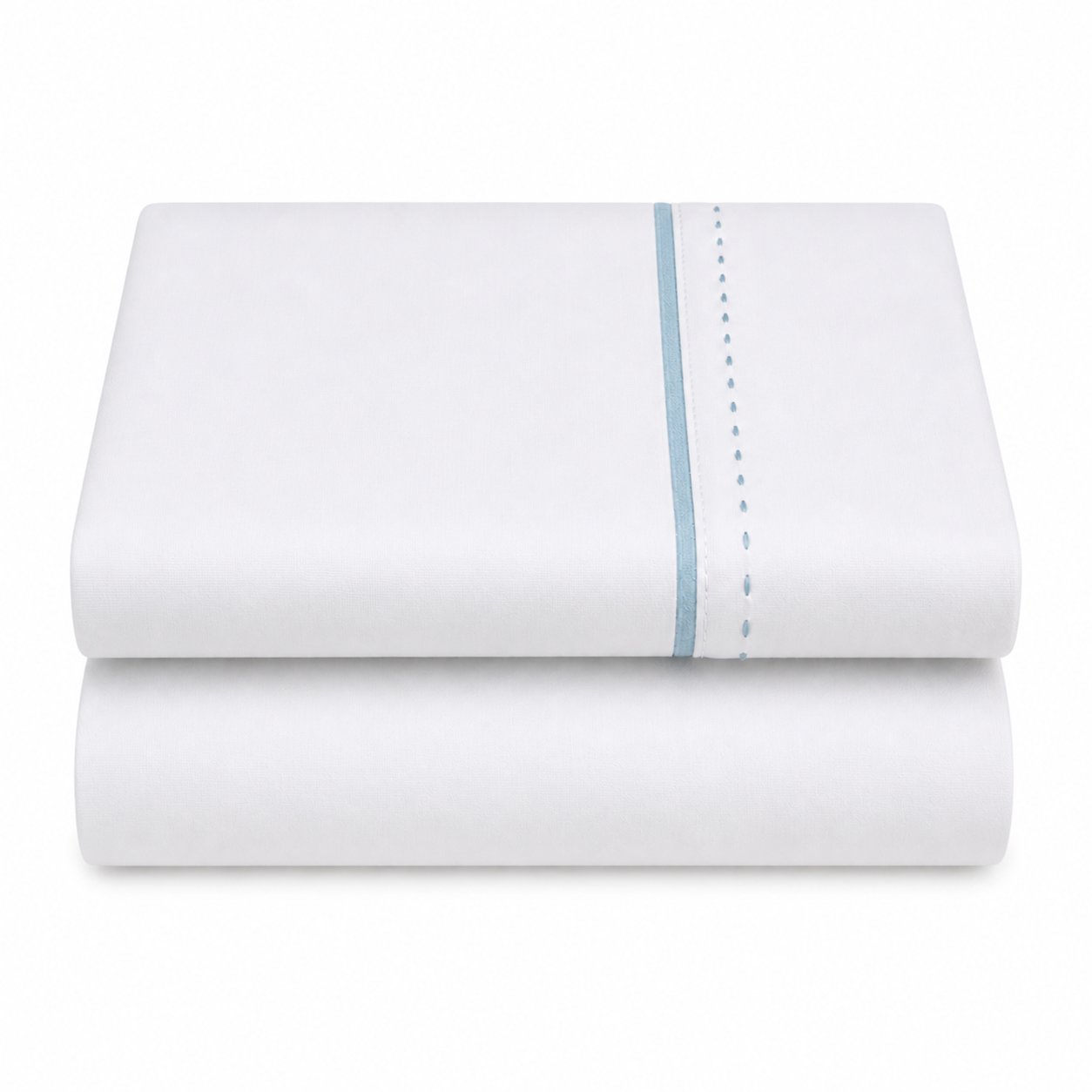 Conjunto Lençóis Neru Azul Dreamura - detalhe do tecido percal com rolinho