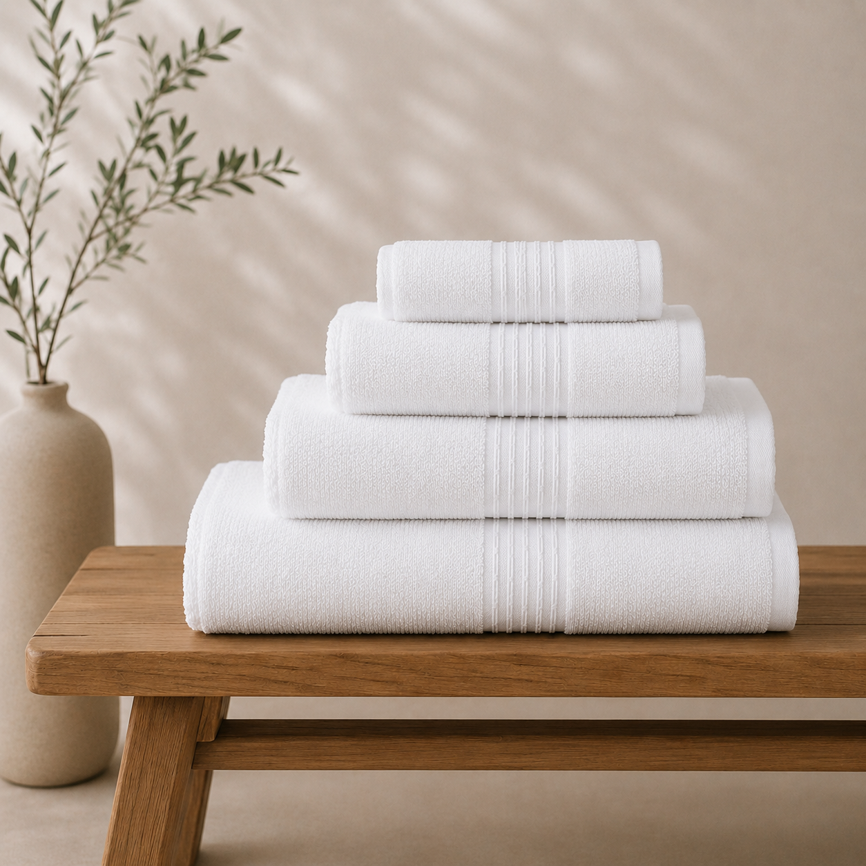 Conjunto Toalhas Kaze Branco Dreamura - toalhas em algodão 450 g/m², fabrico português