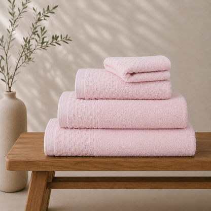 Conjunto Toalhas Nami Rosa Dreamura - toalhas em algodão 450 g/m², fabrico português
