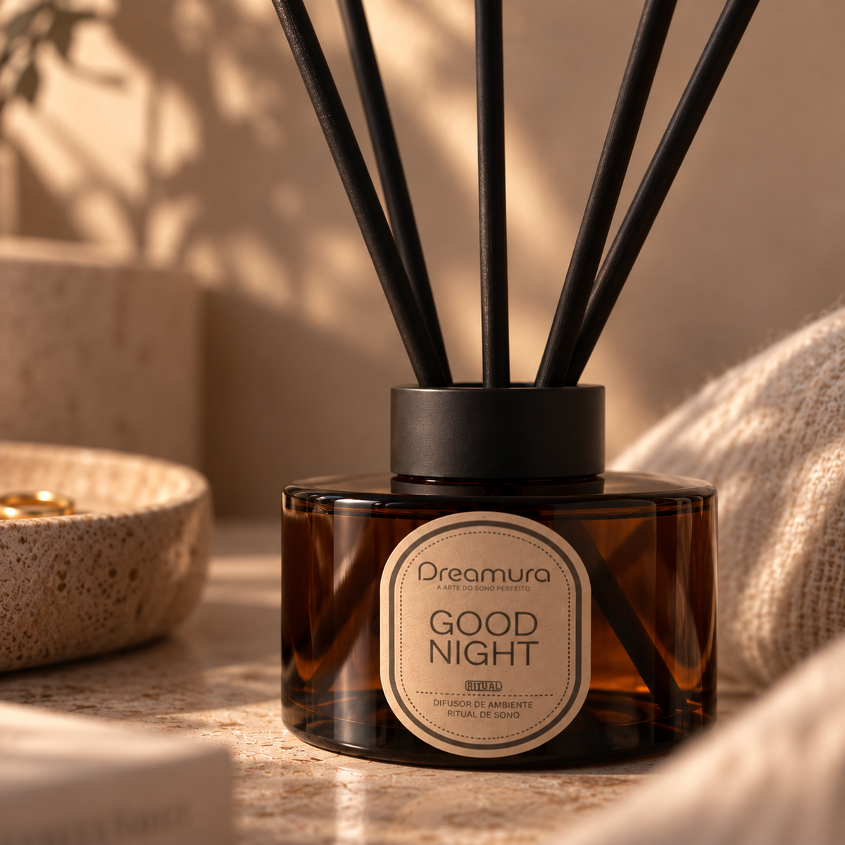 Difusor de Varetas GOOD NIGHT Dreamura - fragrância de lavanda, patchouli e fava tonka para o quarto