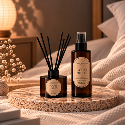 Pack GOOD NIGHT Dreamura - difusor de varetas e spray de almofadas para o ritual de sono