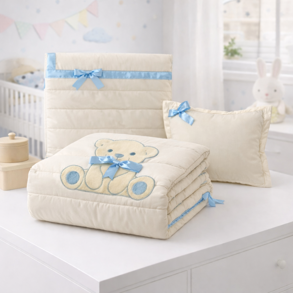 Conjunto Bebé Beppu Dreamura - as três peças do conjunto de berço