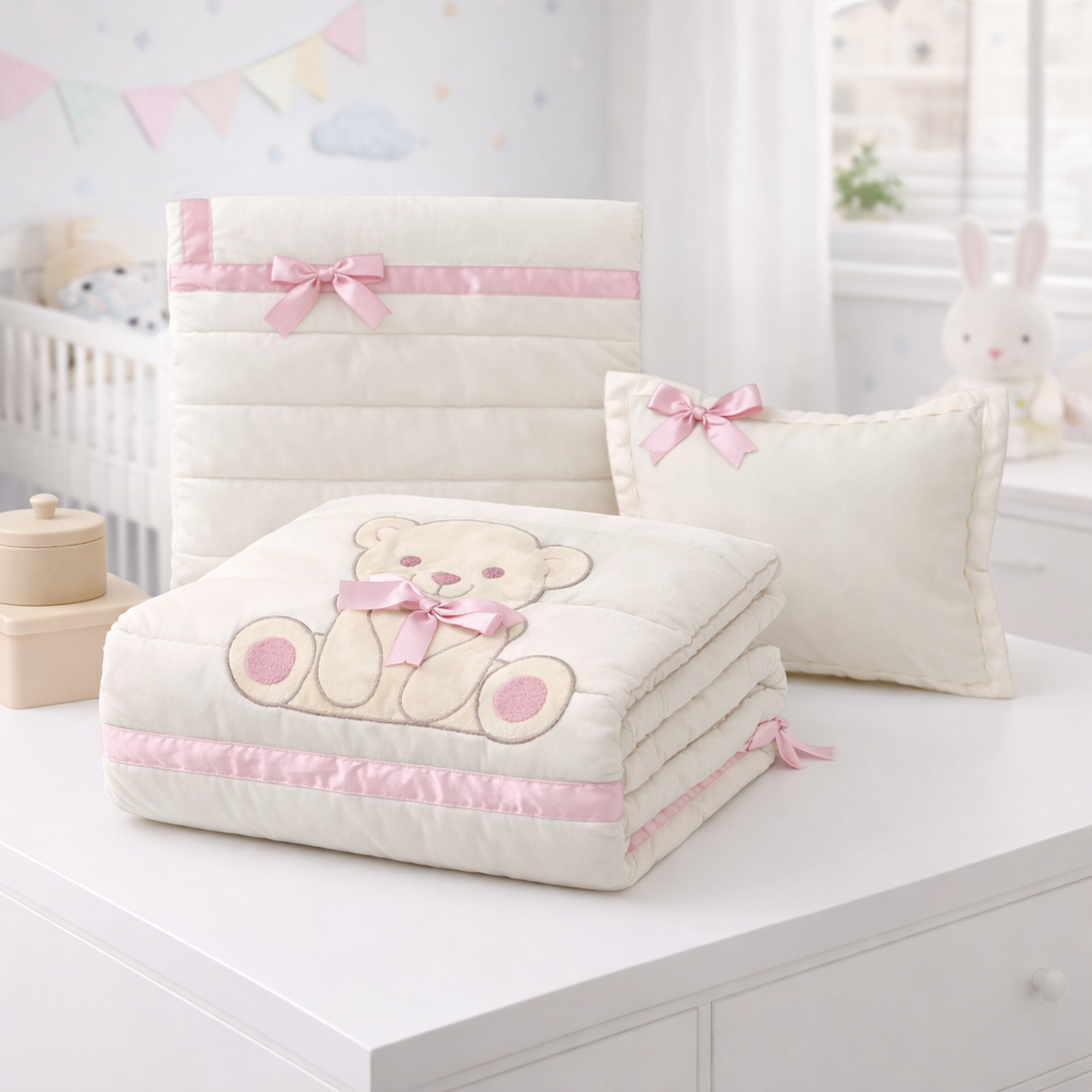 Conjunto Bebé Beppu Dreamura - têxtil de bebé em tons neutros