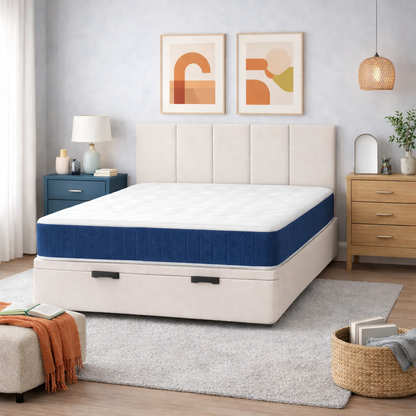 PAQUETE: Sommier Sendai Blanco + Cabecero Kyoto Blanco + Colchón Takumi