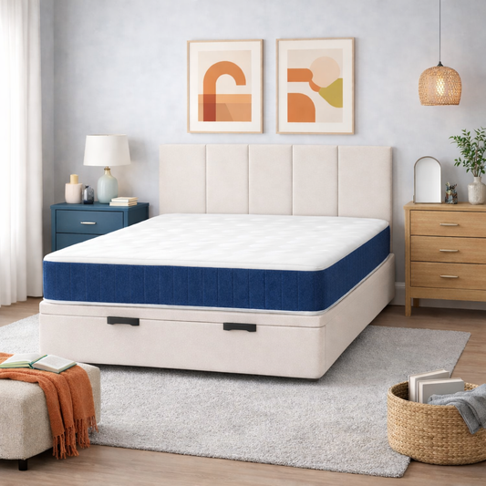 PAQUETE: Sommier Sendai Blanco + Cabecero Kyoto Blanco + Colchón Takumi