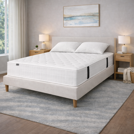 Quarto Completo Samurai Dreamura — Sommier Sendai com arrumação, Cabeceira Kyoto e Colchão Samurai